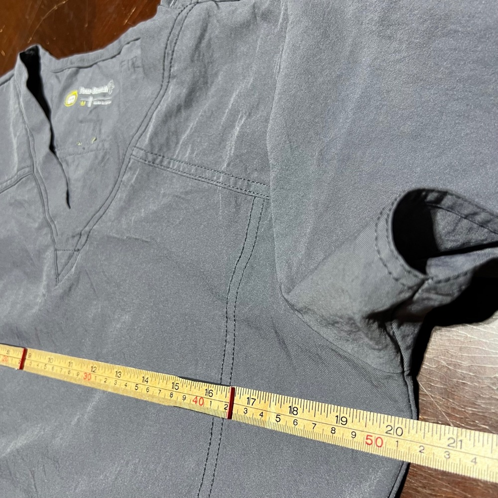 WonderWink Four-Stretch V-Neck Scrub Top Pewter Gray Womens Medium 6108 - Picture 4 of 11